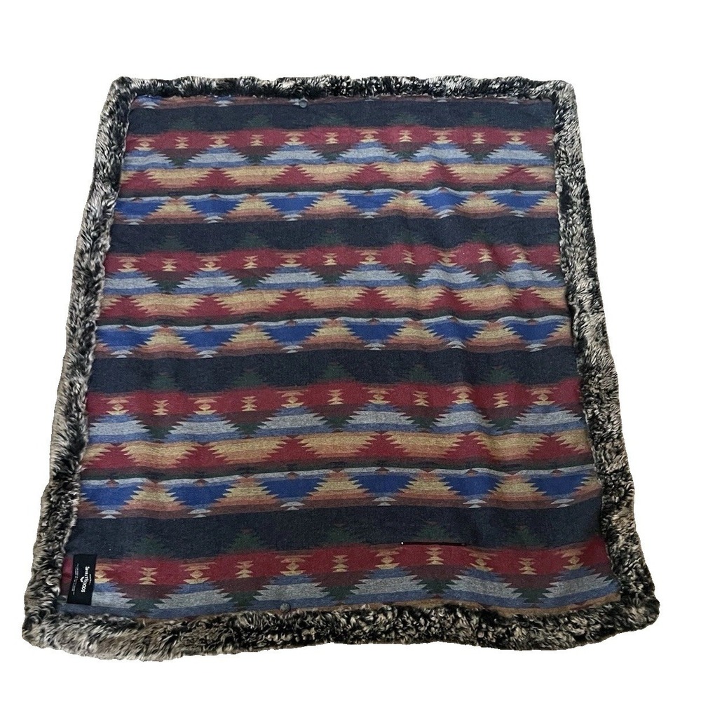 SpiritHoods Direwolf Faux Fur Blanket Aztec Southwestern Reversible Throw 57x65